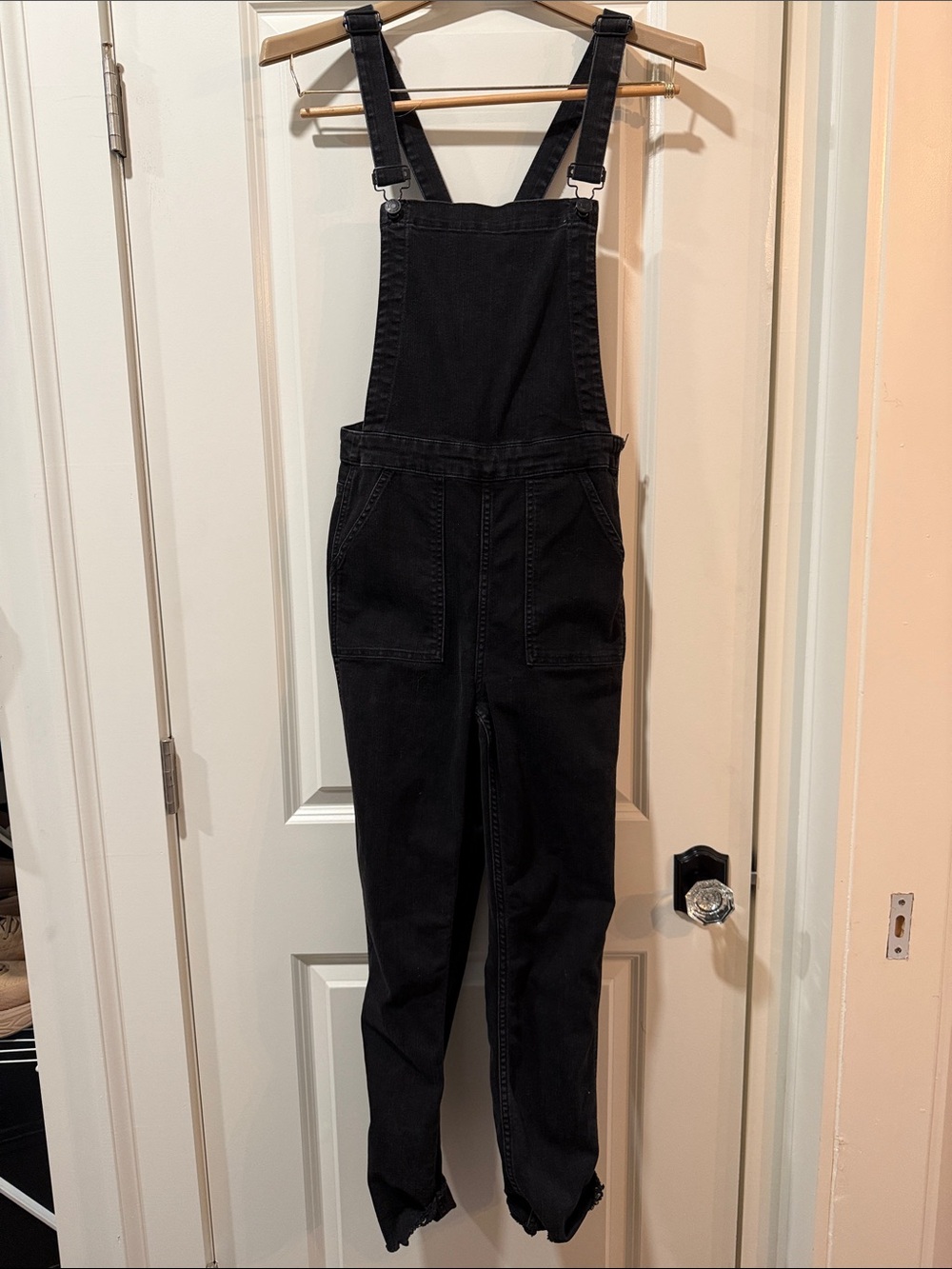 Madewell Black Denim Strap Overalls Jumpsuit